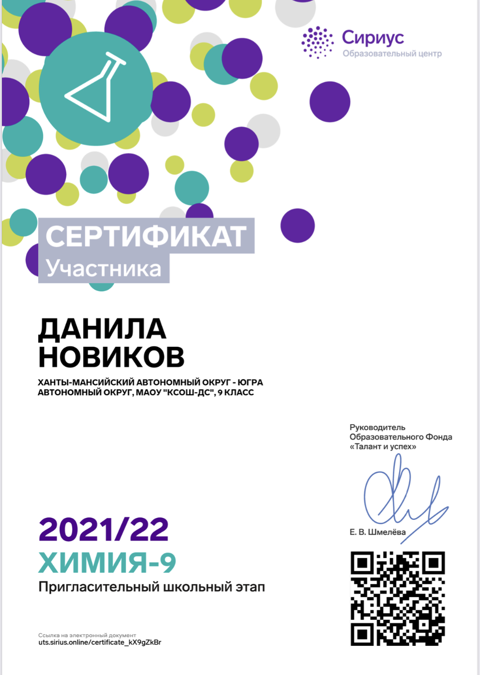 Сертификат Новиков Д
